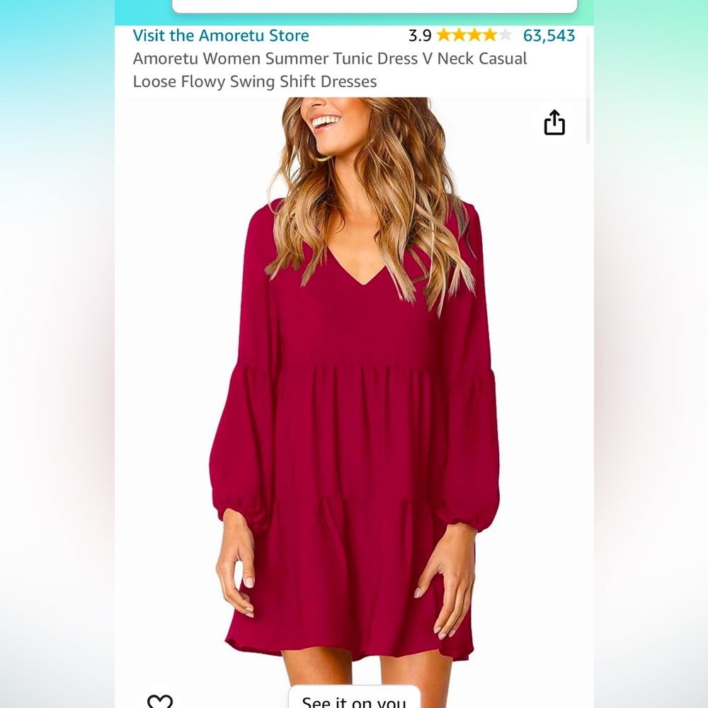 Burgundy long sleeve dress